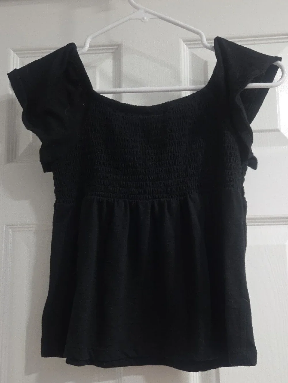 Old Navy Black Girls' Short Sleeve Smocked Top
